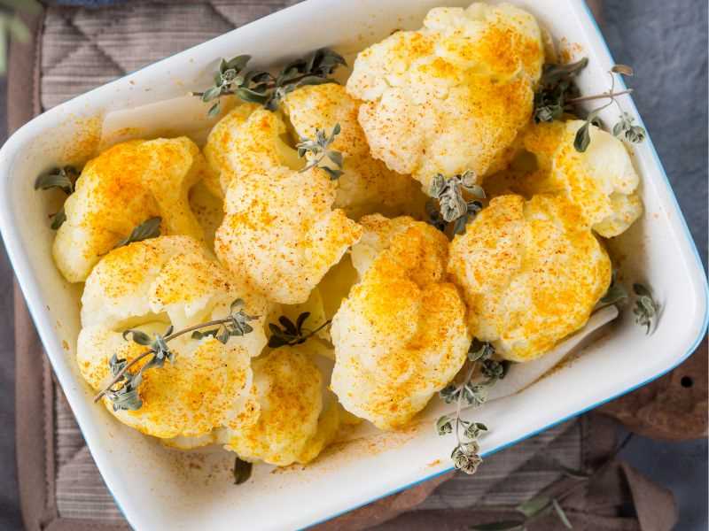 cavolfiore al forno con curcuma
